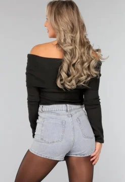Geplooide Top met Blote Schouders