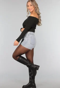 Geplooide Top met Blote Schouders