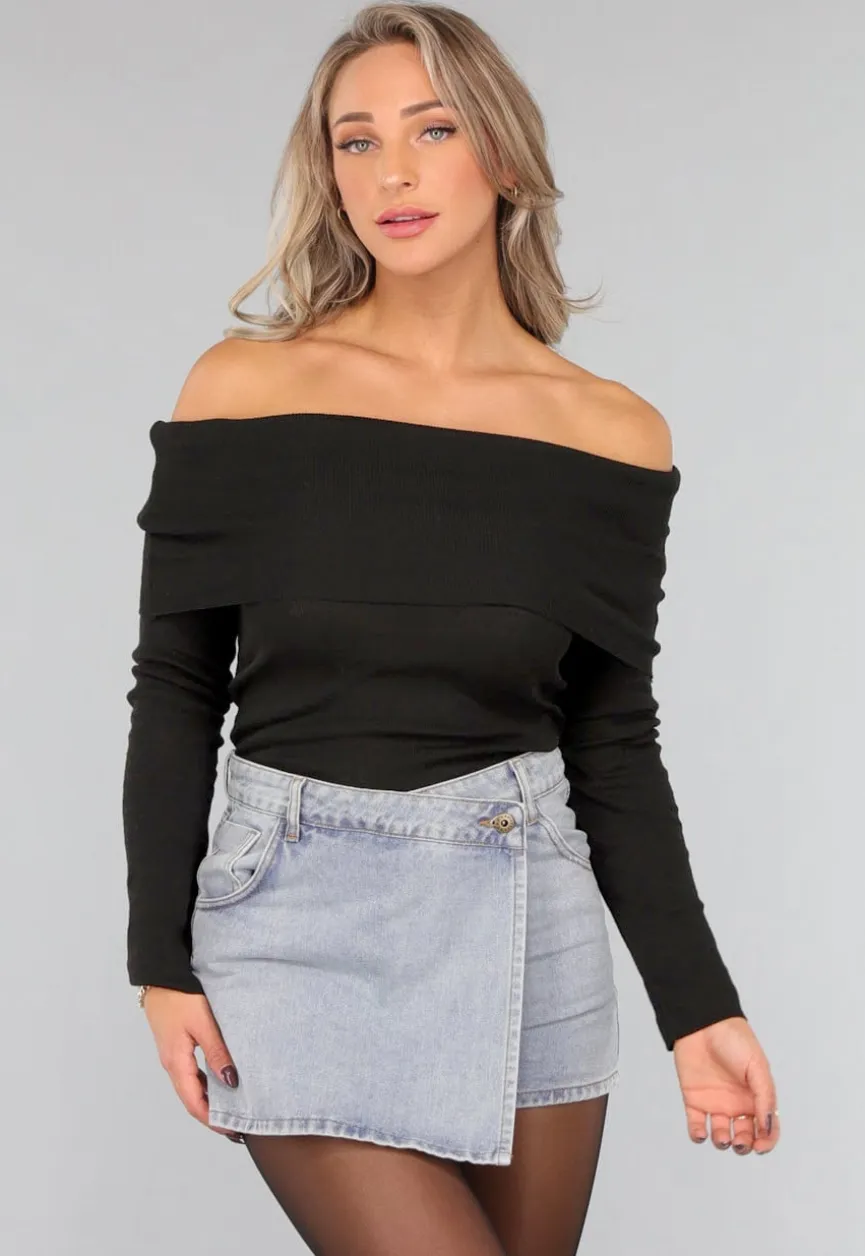 Geplooide Top met Blote Schouders