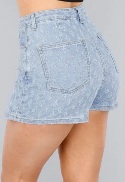 Geruwde Denim Stretch Skort