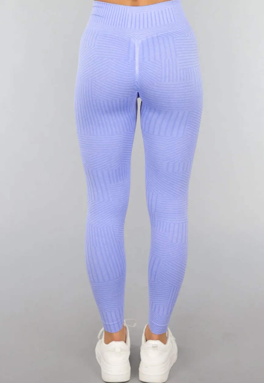 Gestreepte Print Yogabroek in Lavendel