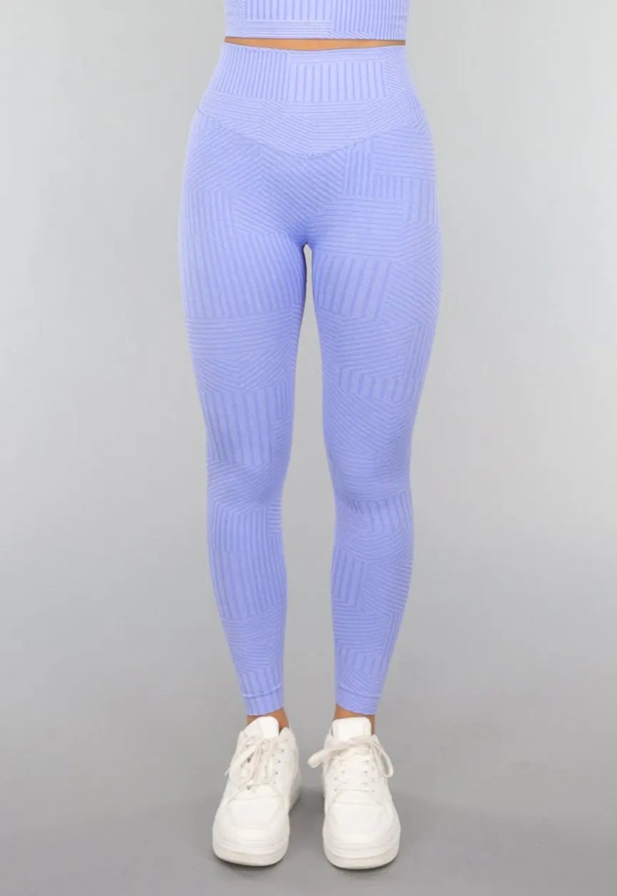 Gestreepte Print Yogabroek in Lavendel