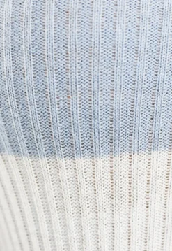 Gestreepte Ribstof Crop Top Blauw