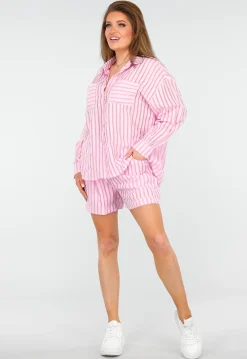 Gestreepte Two-Piece met Short en Blouse