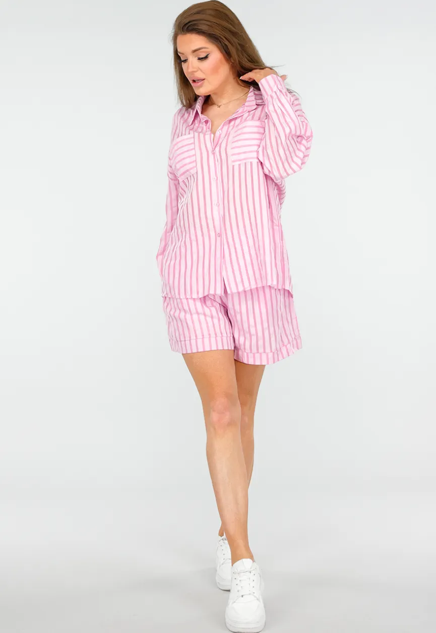 Gestreepte Two-Piece met Short en Blouse
