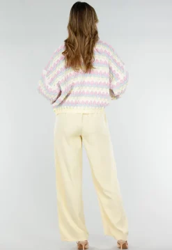 Gestreept Pastel Gebreid Vest