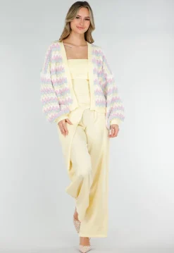 Gestreept Pastel Gebreid Vest