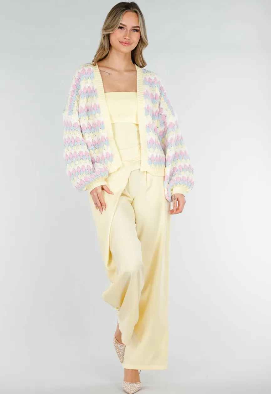 Gestreept Pastel Gebreid Vest