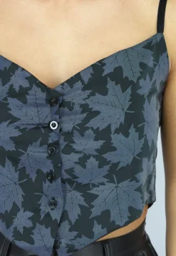 Gilet Look Top met Reflecterende Print
