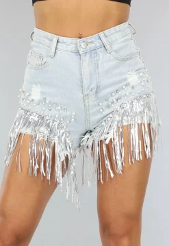 Glitter Fringe Spijkerbroekje