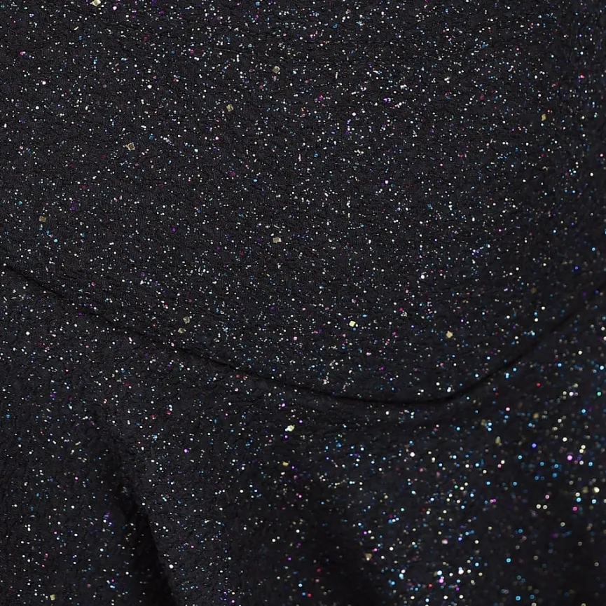 Glitter Galaxy Geplooide Zwarte Skort