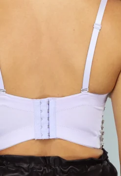 Glitter Korset Look Bustier in Lila