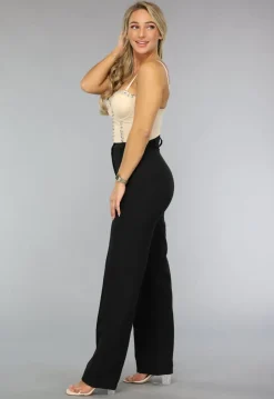 Glitter Korset Look Bustier in Beige