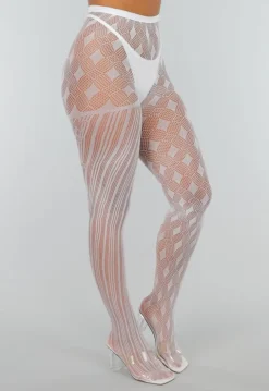 Glow in the Dark Panty met Asymmetrisch Design en Diamant- en Streeppatroon
