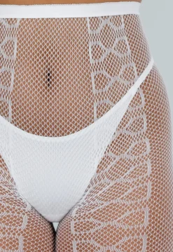 Glow in the Dark Panty met Visnetstructuur en Verticale Strikpatronen