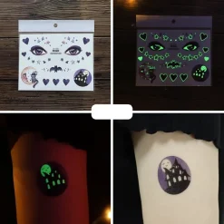 Glow In The Dark Tijdelijke Spooky Tattoo Set