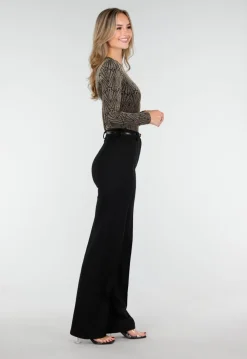 Gouden Body met Print en Lange Mouwen