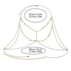 Gouden Halter Body Chain met Coin