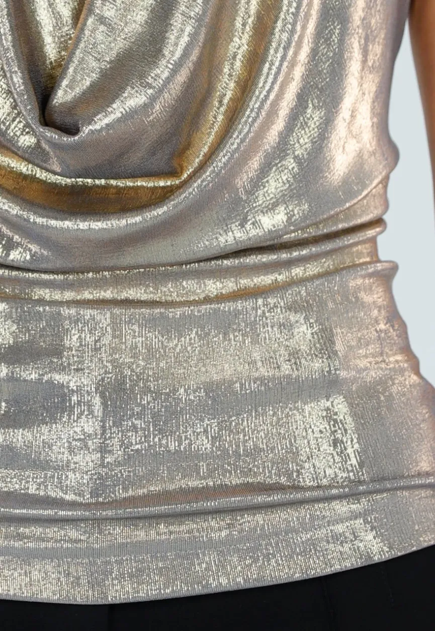 Gouden Haltertop met Watervalhals