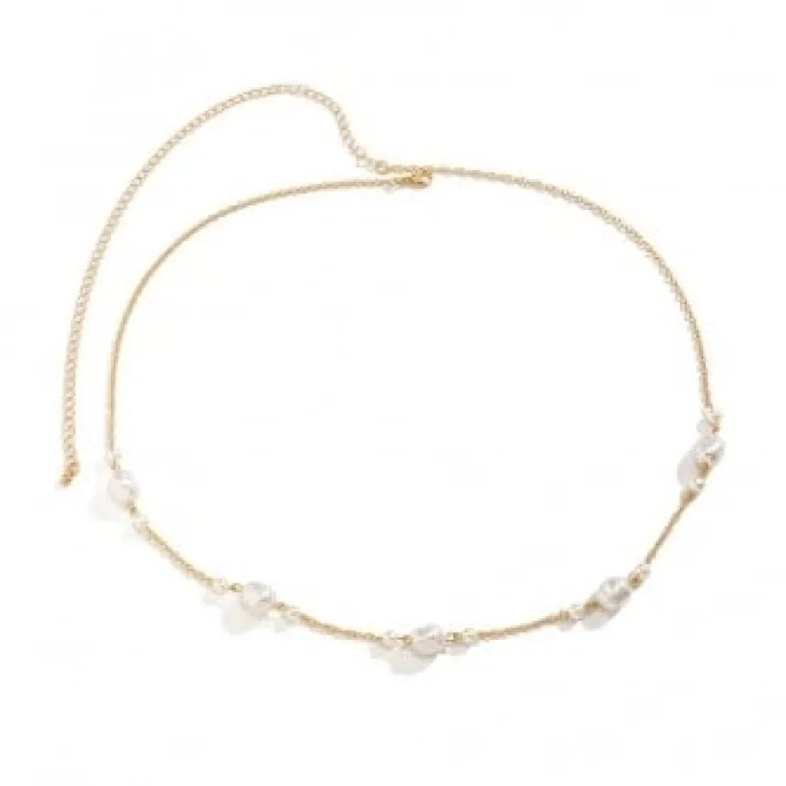 Gouden Heup Bodychain met Parels