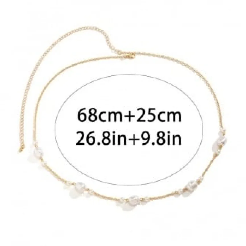Gouden Heup Bodychain met Parels