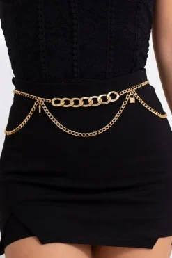 Gouden Heup Bodychain met Schakelketting