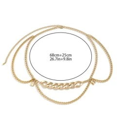 Gouden Heup Bodychain met Schakelketting