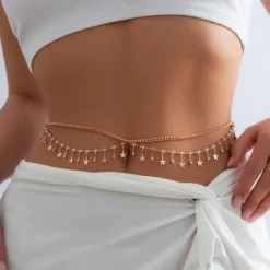 Gouden Heup Bodychain met Sterretjes