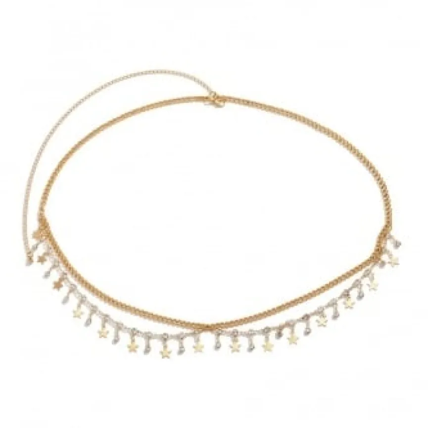 Gouden Heup Bodychain met Sterretjes