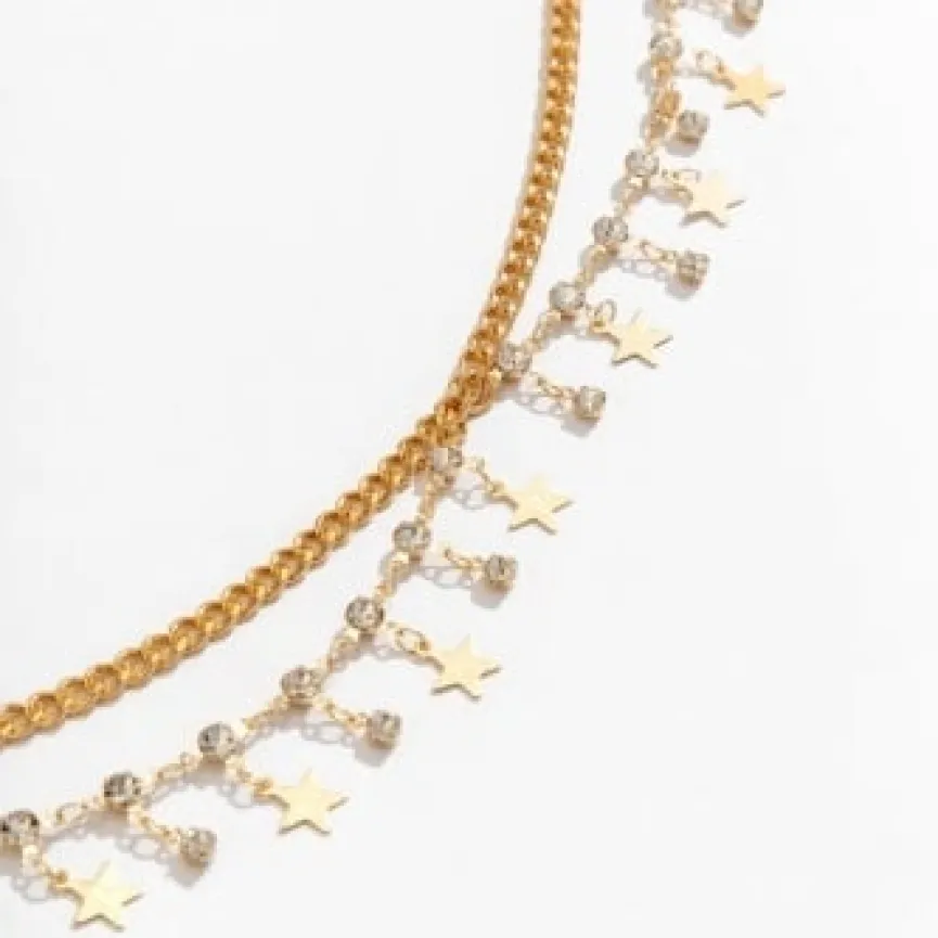 Gouden Heup Bodychain met Sterretjes