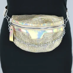 Gouden Holografische Glitter Crossbody Tas