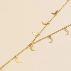 Gouden Layered Bodychain met Halve Maantjes