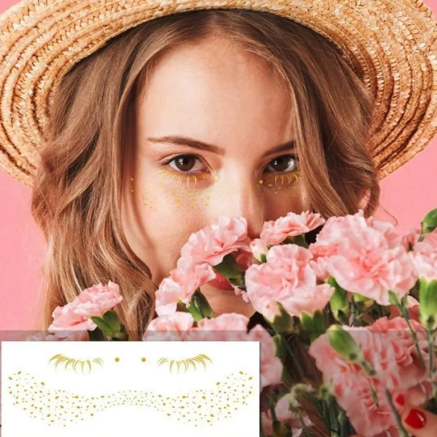 Gouden Metallic Gezicht Sticker