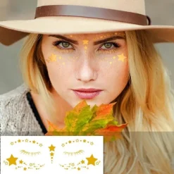 Gouden Metallic Sterren Gezicht Sticker
