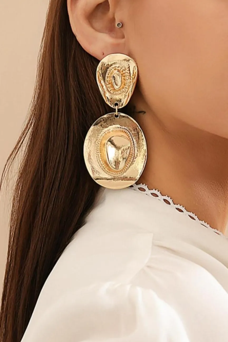 Gouden Oorbellen met Cowboyhoedjes