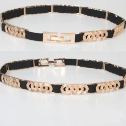 Gouden Rekbare Riem met Gouden Riemen