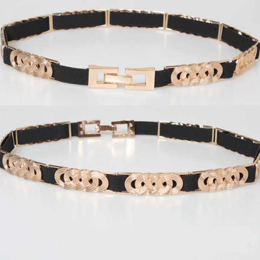 Gouden Rekbare Riem met Gouden Riemen