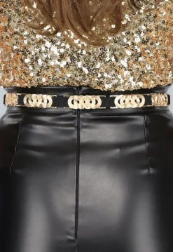 Gouden Rekbare Riem met Gouden Riemen