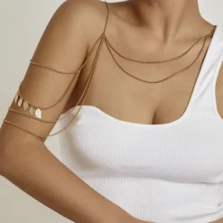 Gouden Schouder Ketting met Leaf