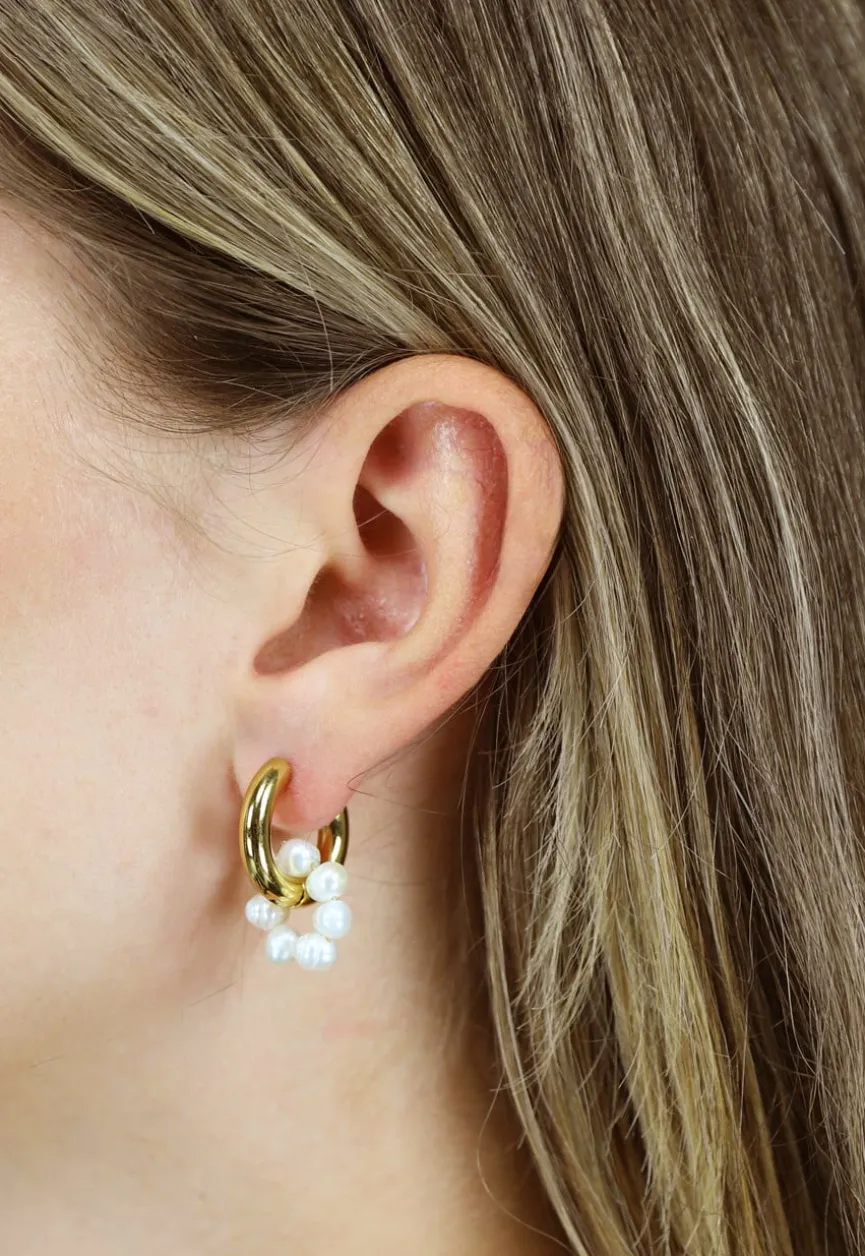 Gouden Stainless Mix en Match Oorbellen met Parels