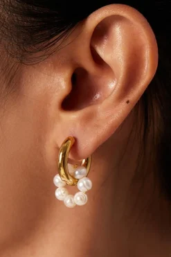 Gouden Stainless Oorbellen met Witte Parels