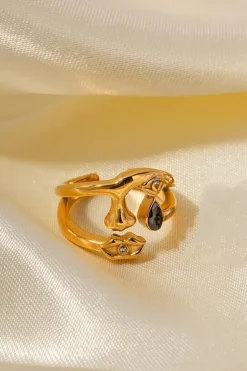 Gouden Verstelbare Stainless Statement Ring
