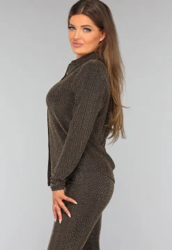 Gouden Zigzag Glitter Blouse