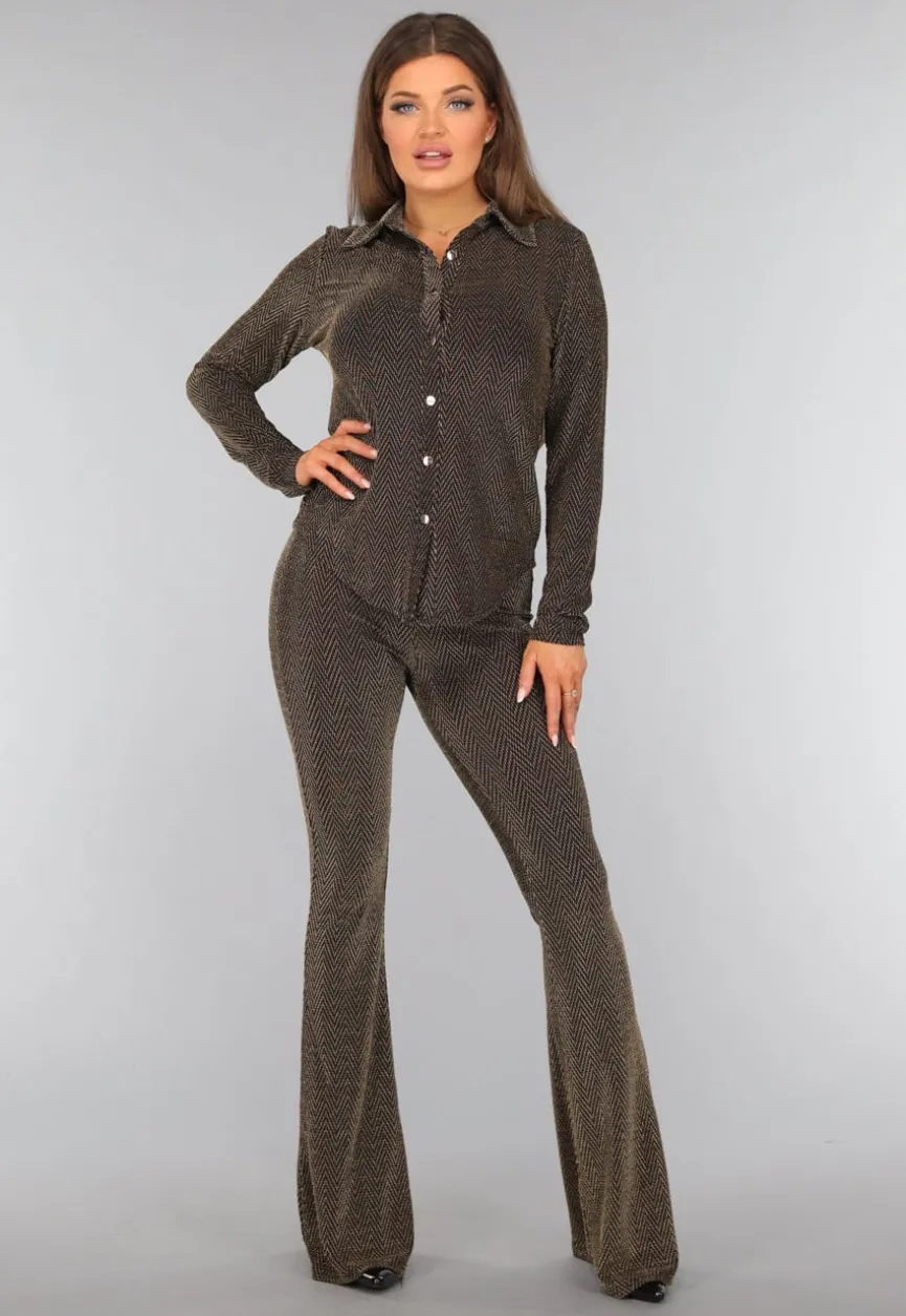 Gouden Zigzag Glitter Blouse