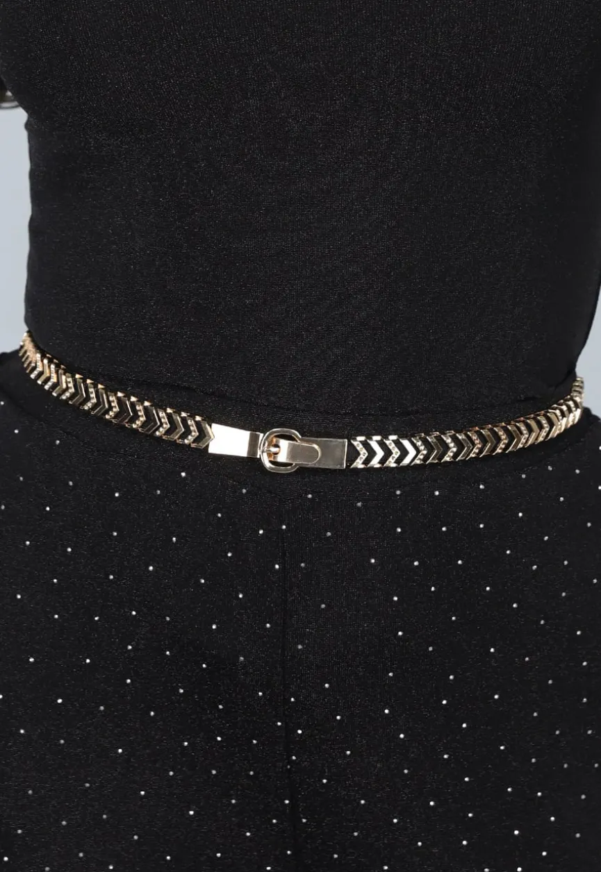 Gouden Zigzag Stretch Ceintuur