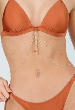 Goudkleurige Bodychain met Fijne Kettinkjes voor Bikini of Bh