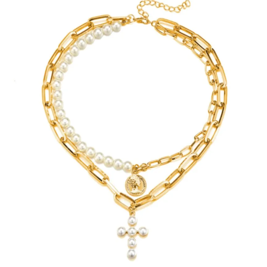 Goudkleurige Ketting met Parels