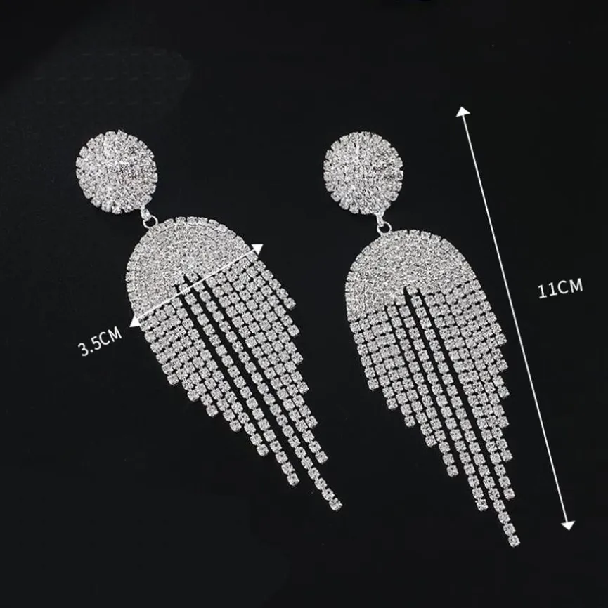 Goudkleurige Oorhangers met Strass