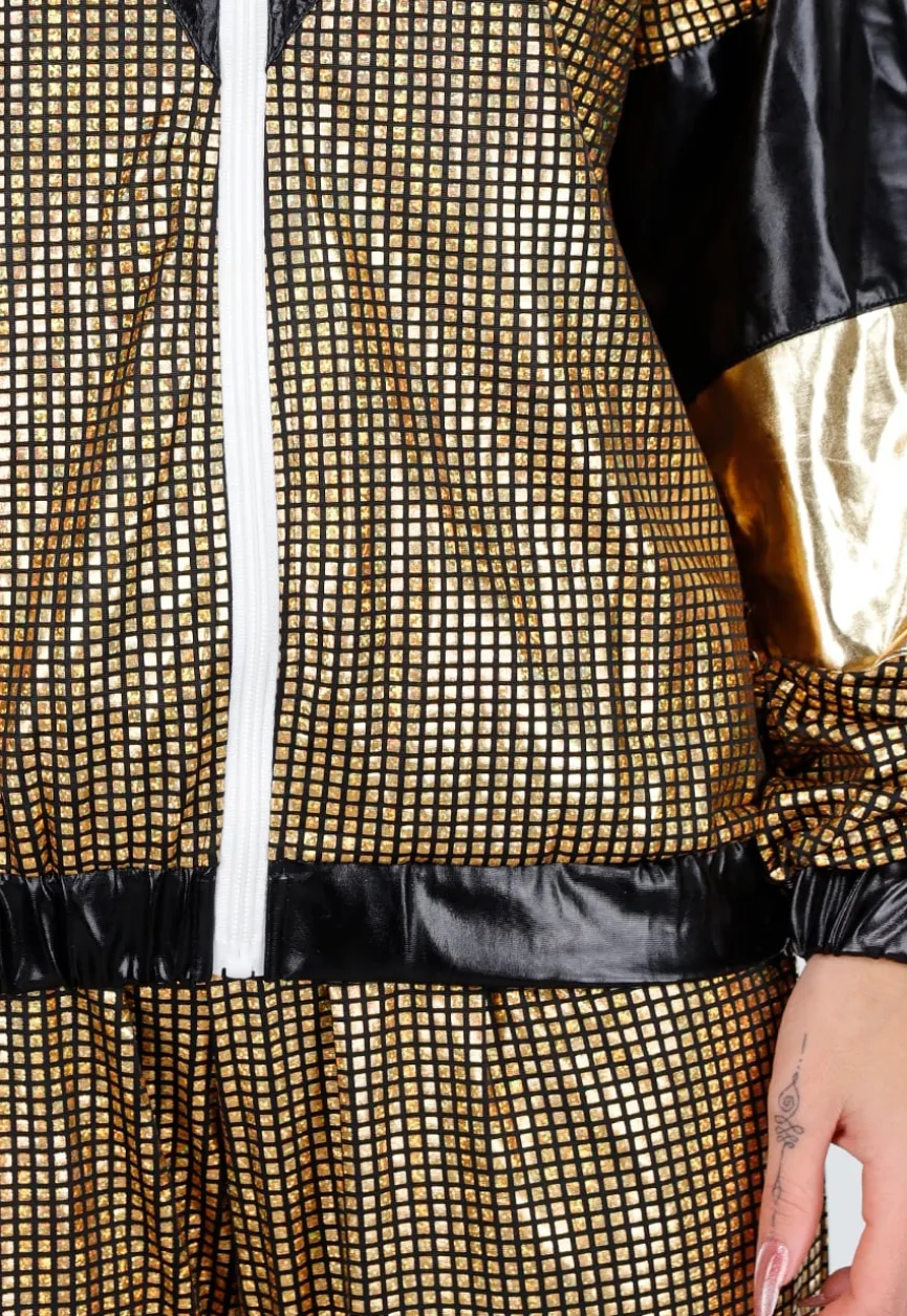 Goud Zwart Gabber Pak met Retro Glans en Sportieve Stretch
