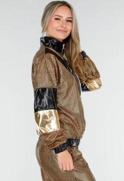 Goud Zwart Gabber Pak met Retro Glans en Sportieve Stretch